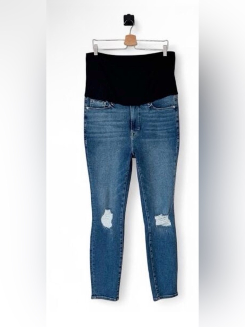 NWOT- Good American Good Mama Skinny Distressed Maternity Jeans, size 26